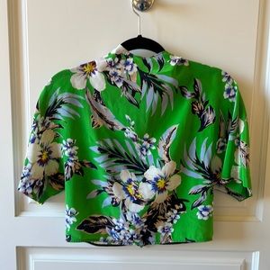 DvF back zip silk flower top